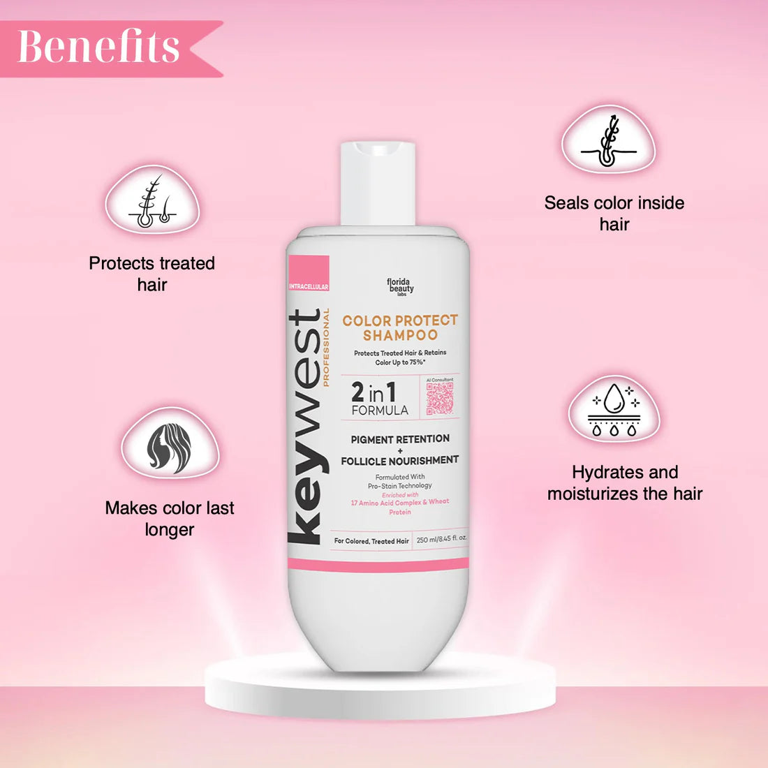 Keywest Professional Color Protect Kit (Shampoo + Conditioner + Hair Mask)