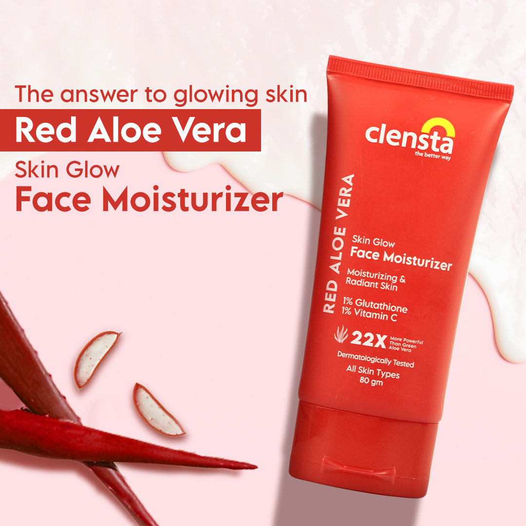 Clensta Red Aloe Vera Skin Glow Face Moisturizer (80gm)