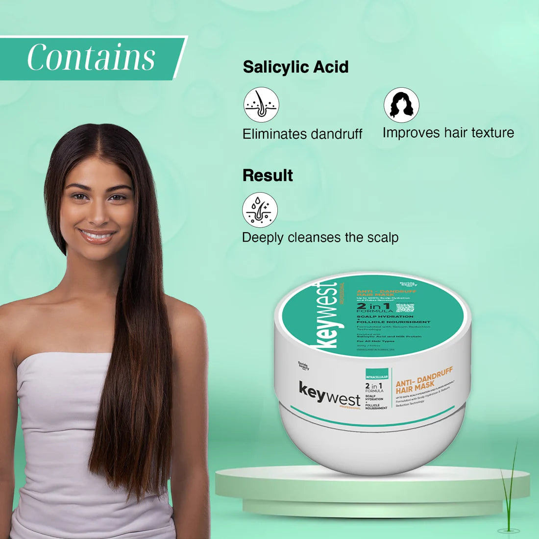 Keywest Professional Anti-Dandruff Kit (Shampoo + Conditioner + Hair Mask)