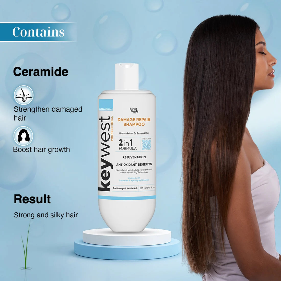 Keywest Professional Damage Repair Kit (Shampoo + Conditioner + Hair Mask)
