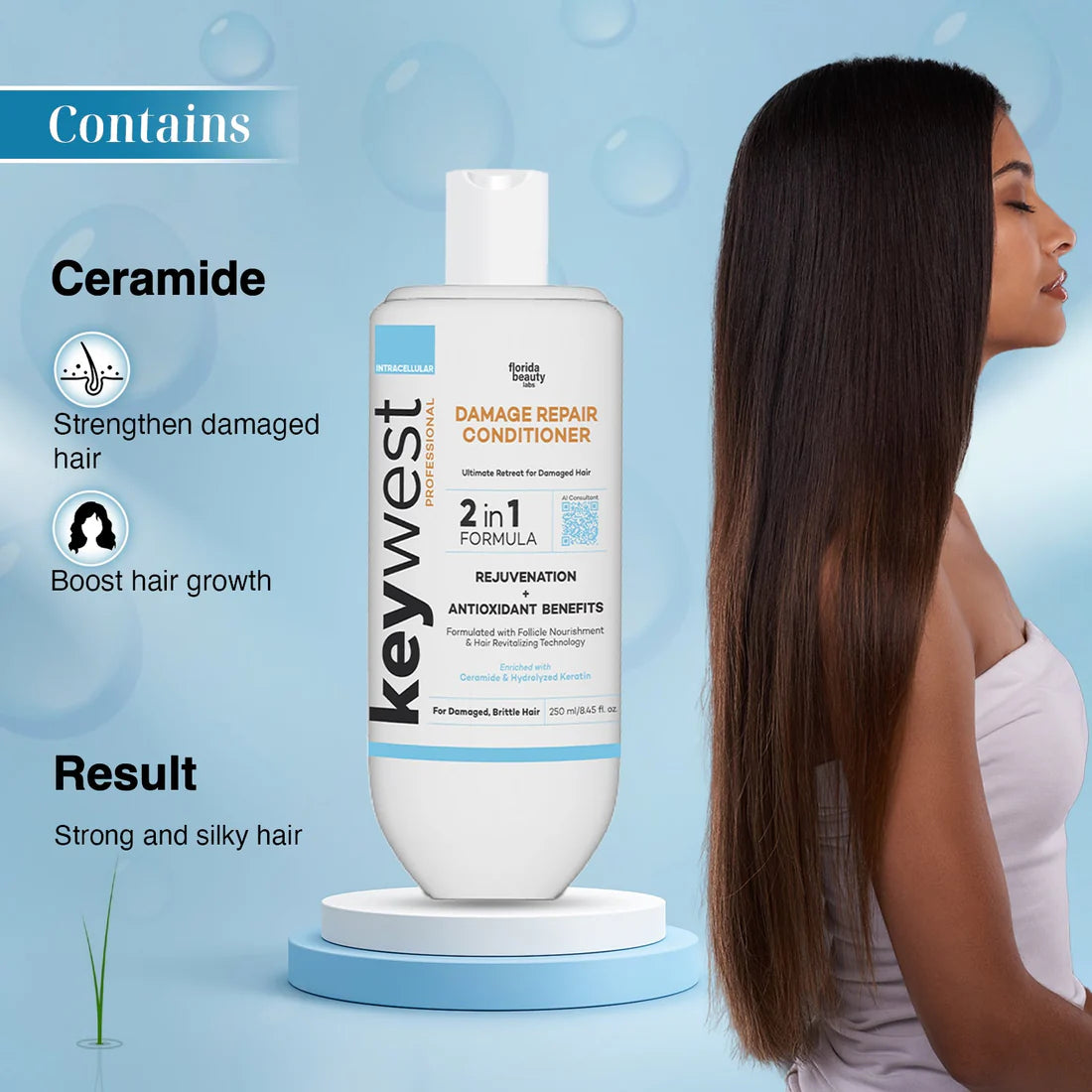 Keywest Professional Damage Repair Kit (Shampoo + Conditioner + Hair Mask)