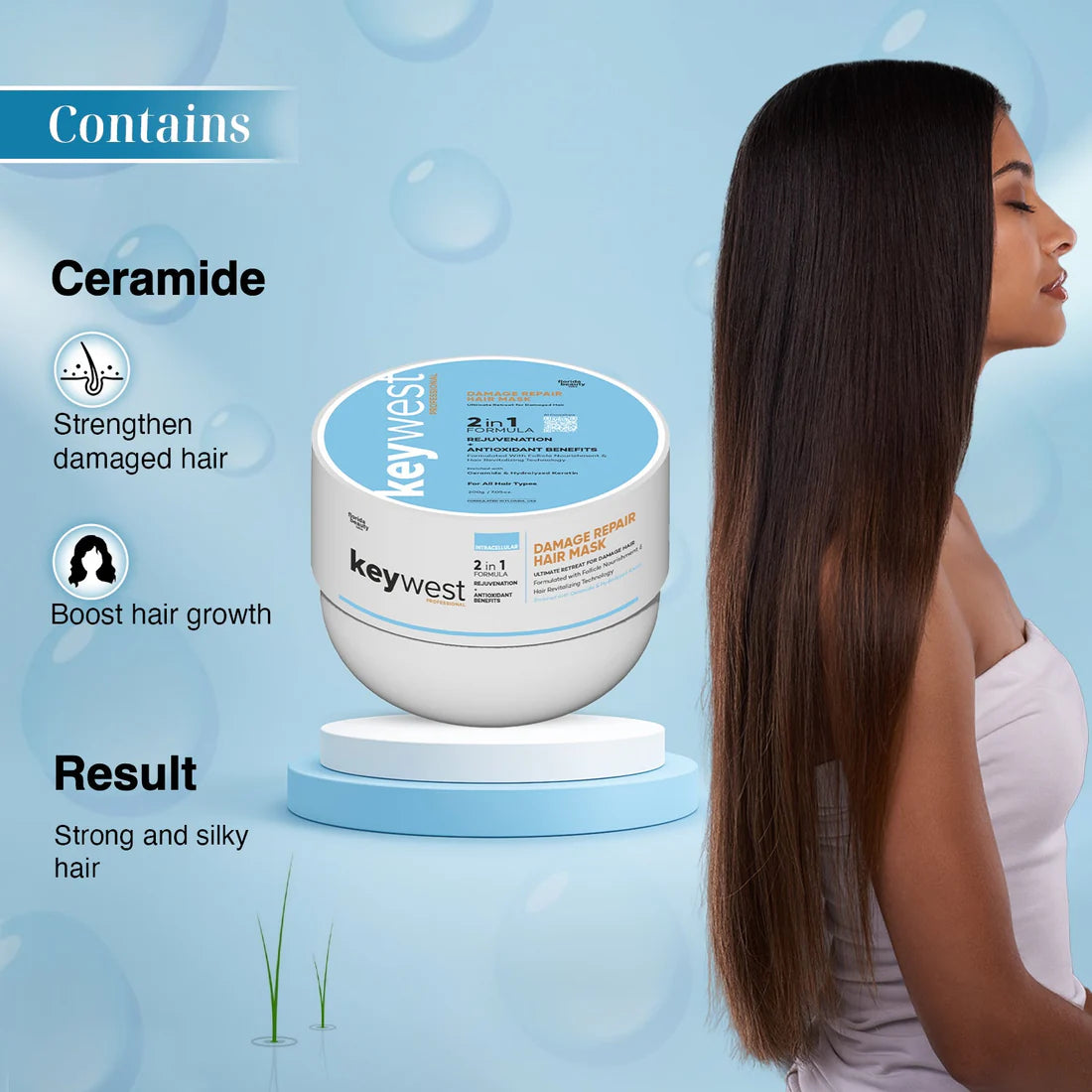 Keywest Professional Damage Repair Kit (Shampoo + Conditioner + Hair Mask)