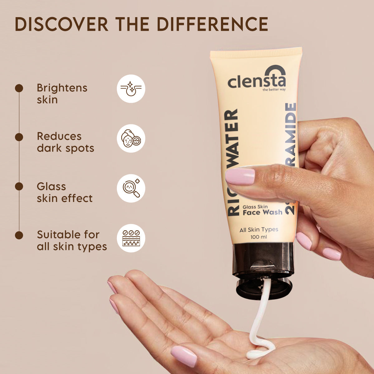 Clensta Rice Water Face Wash (100ml)