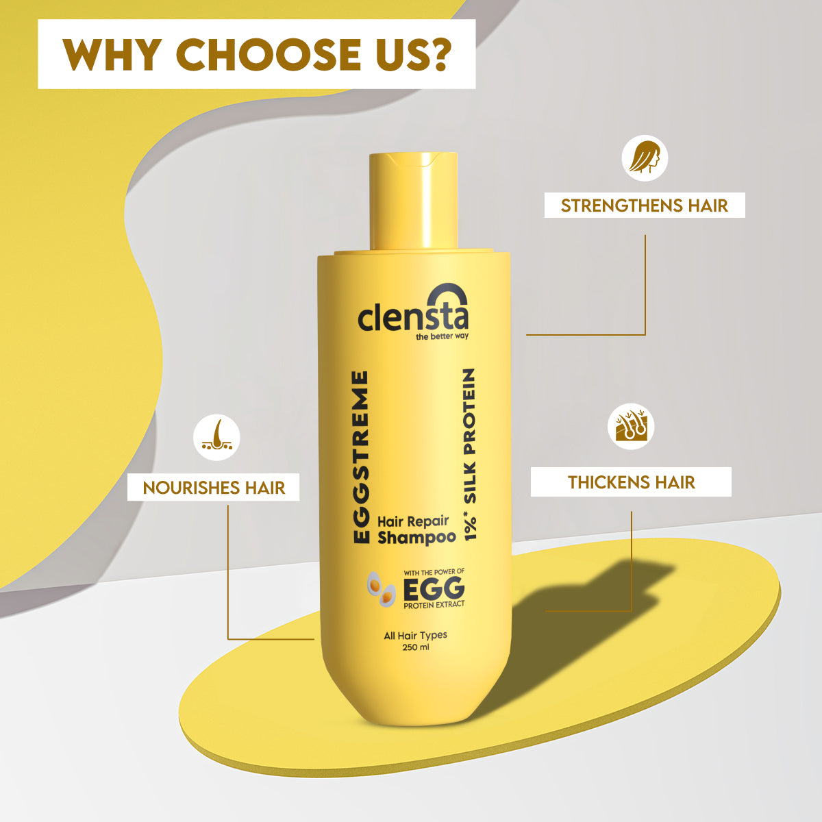 Clensta Eggstreme Repair Hair Shampoo (250ml)