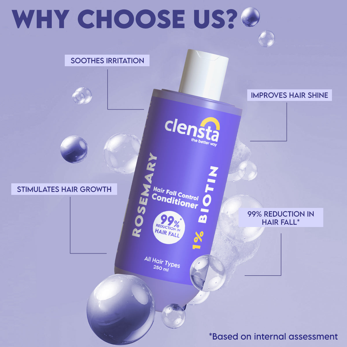 Clensta Rosemary Hair Fall Control Conditioner (250ml)