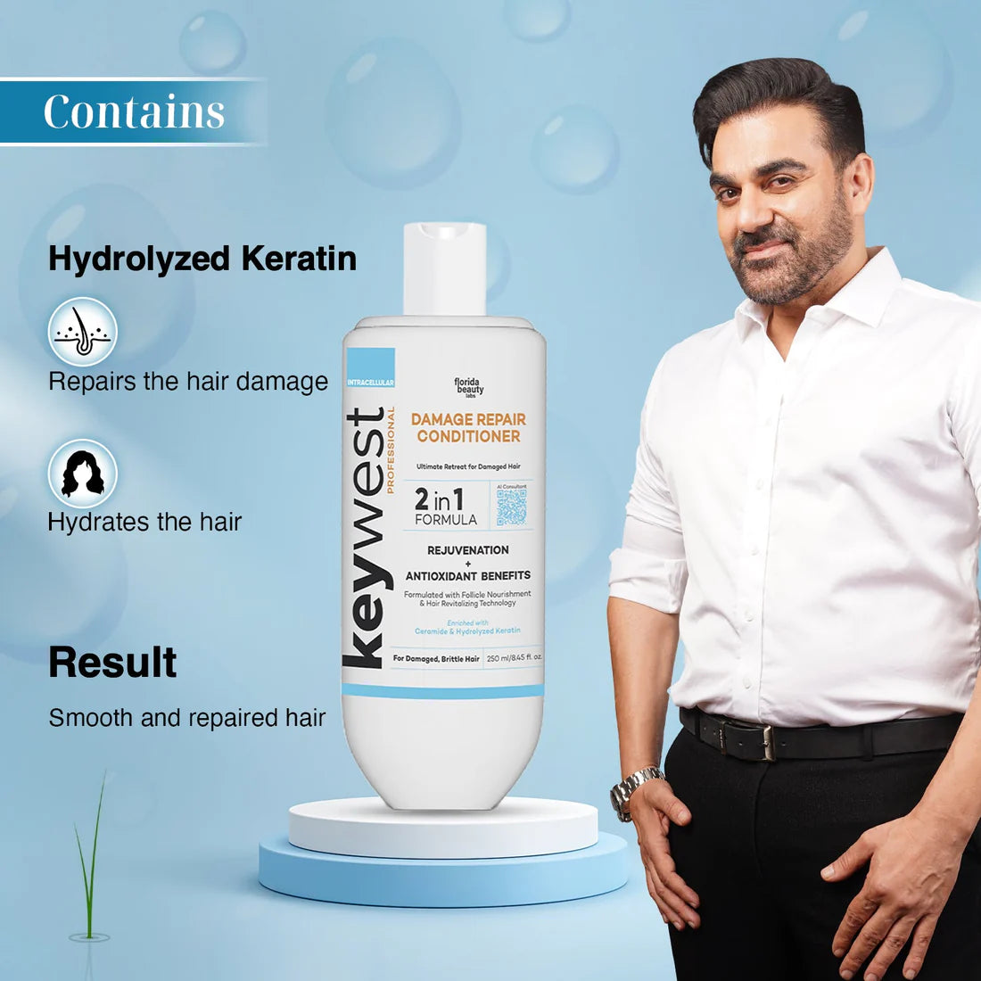 Keywest Professional Damage Repair Kit (Shampoo + Conditioner + Hair Mask)