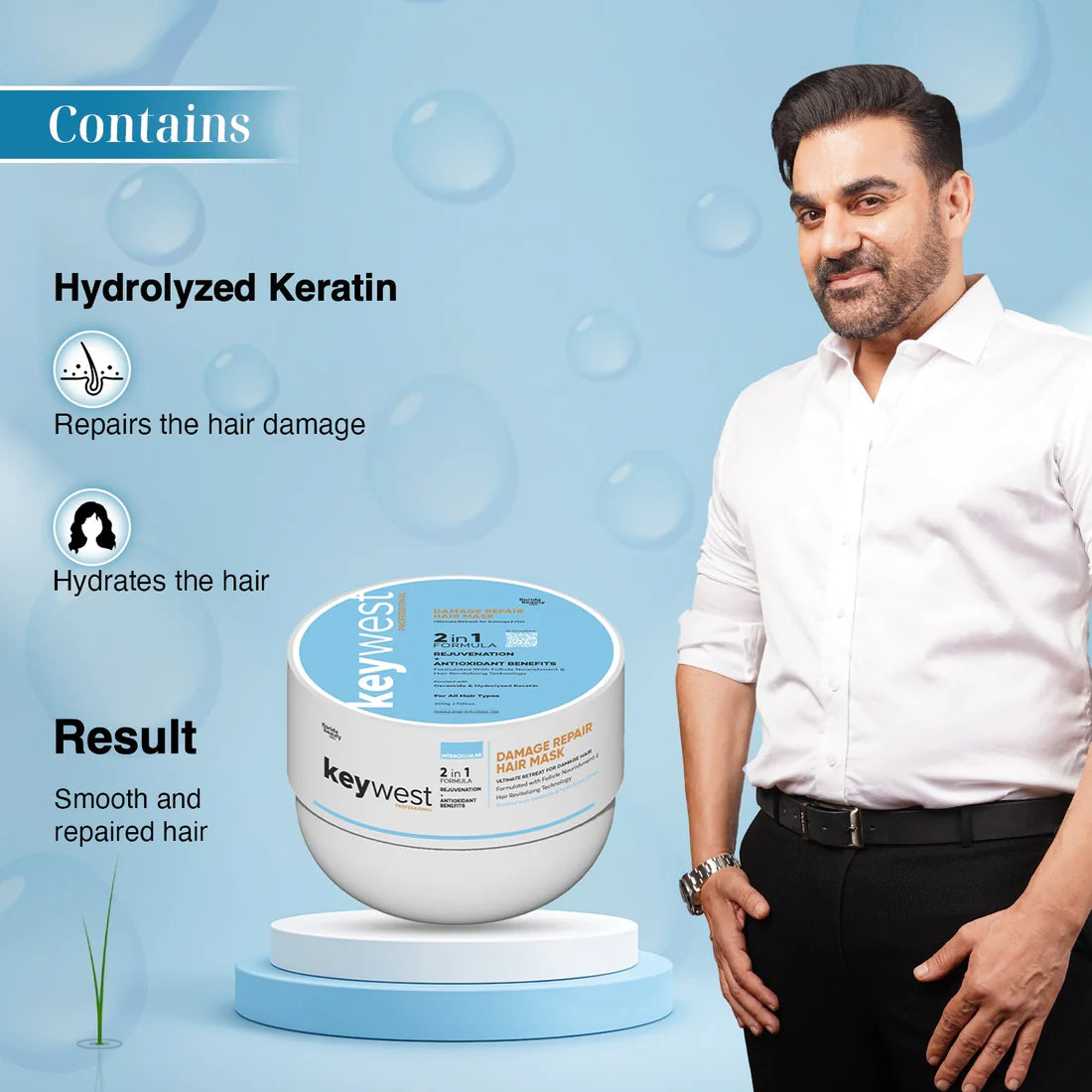 Keywest Professional Damage Repair Kit (Shampoo + Conditioner + Hair Mask)