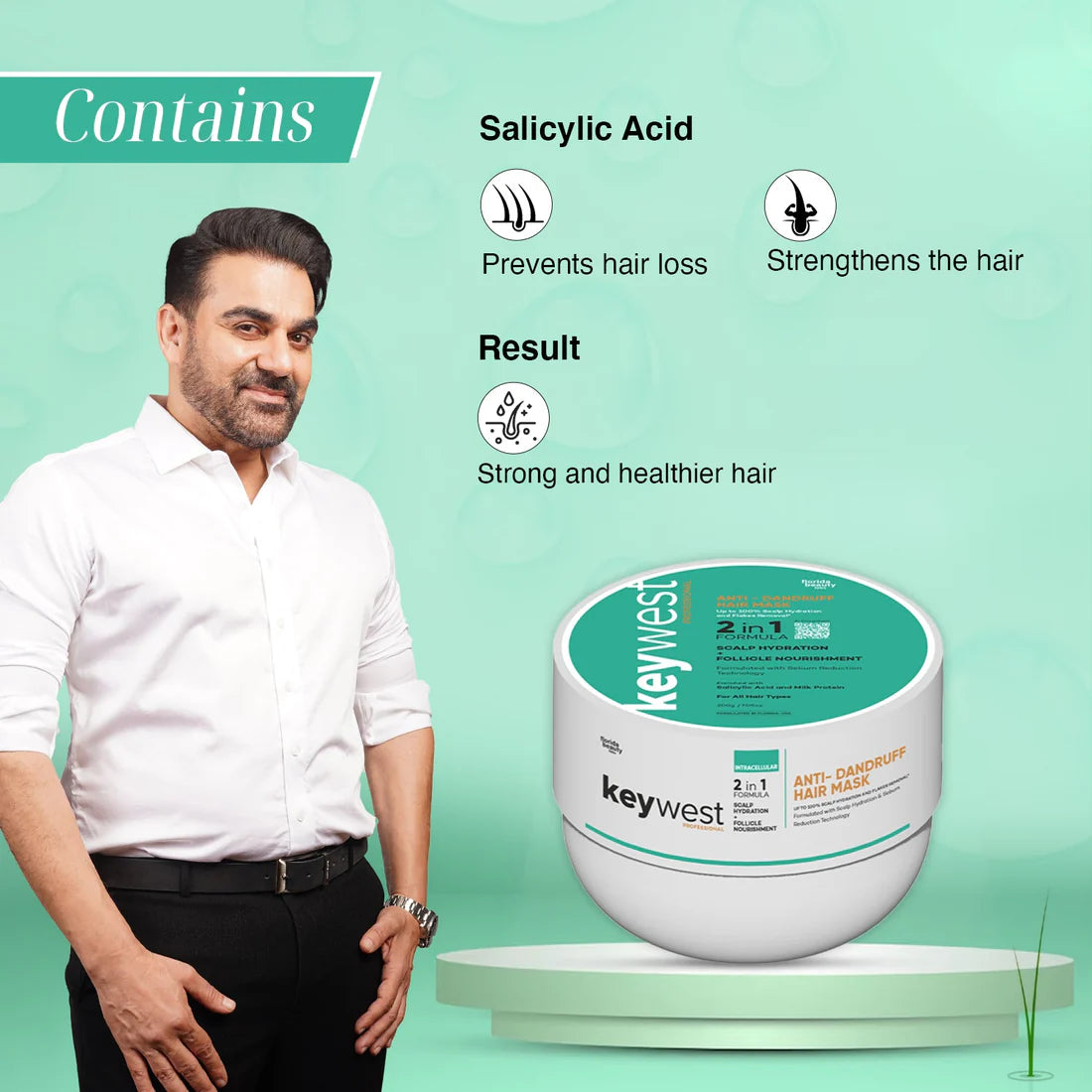 Keywest Professional Anti-Dandruff Kit (Shampoo + Conditioner + Hair Mask)