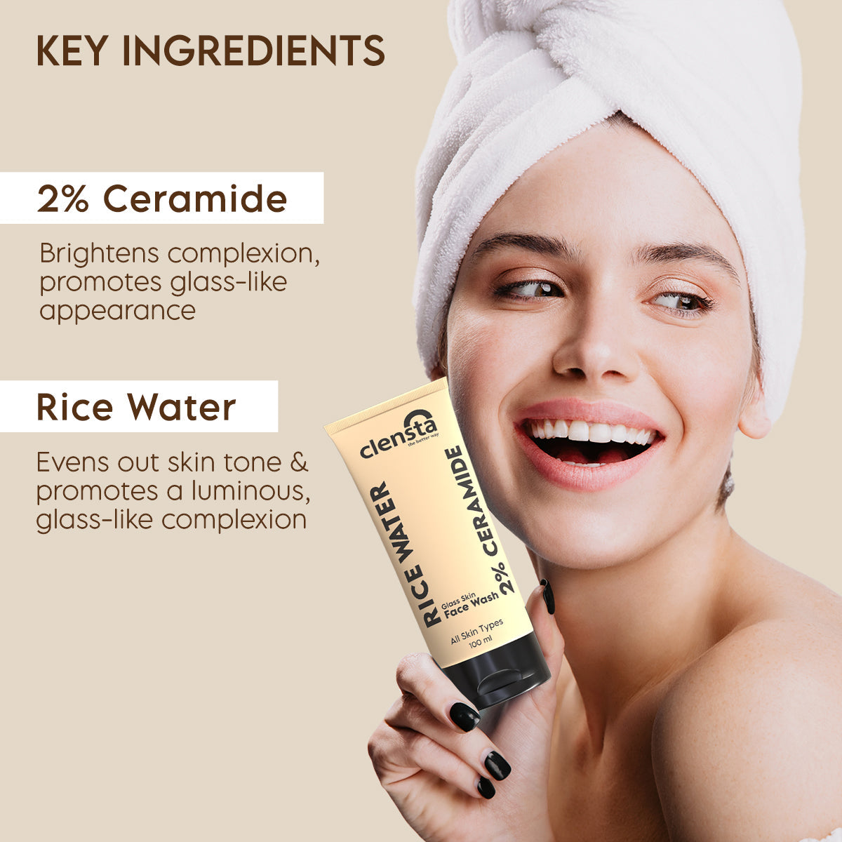Clensta Rice Water Face Wash (100ml)