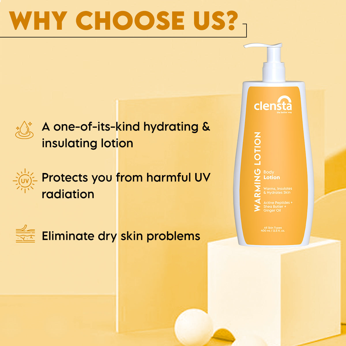 Clensta Warming Body Lotion (400ml)