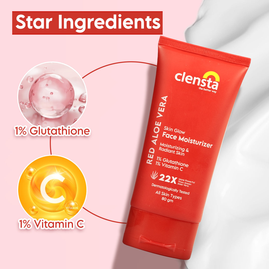 Clensta Red Aloe Vera Skin Glow Face Moisturizer (80gm)