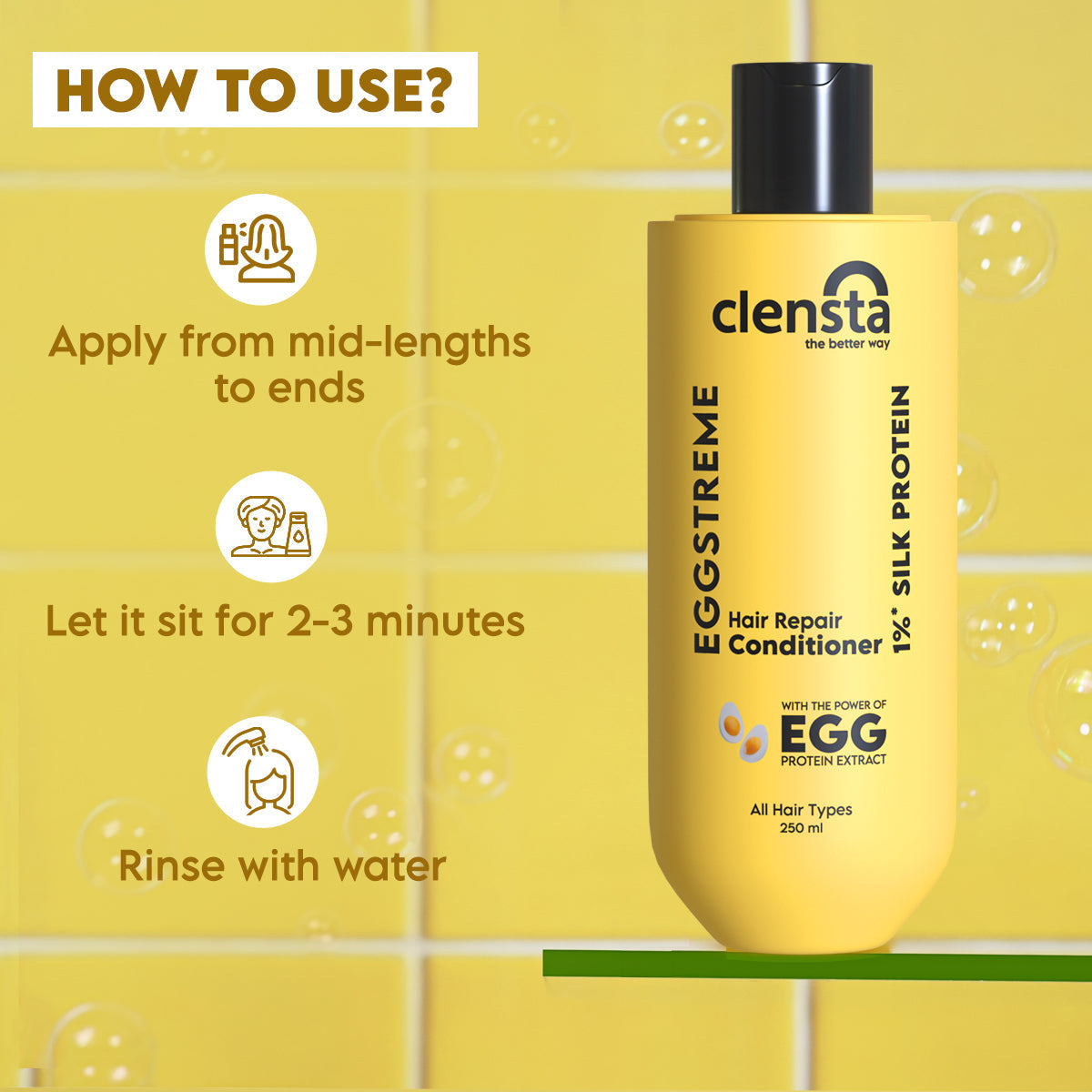 Clensta Eggstreme Repair Hair Conditioner (250ml)