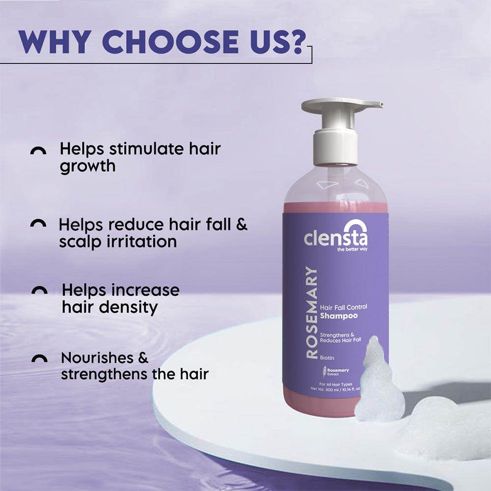 Clensta Rosemary Hair Fall Control Shampoo (300ml)