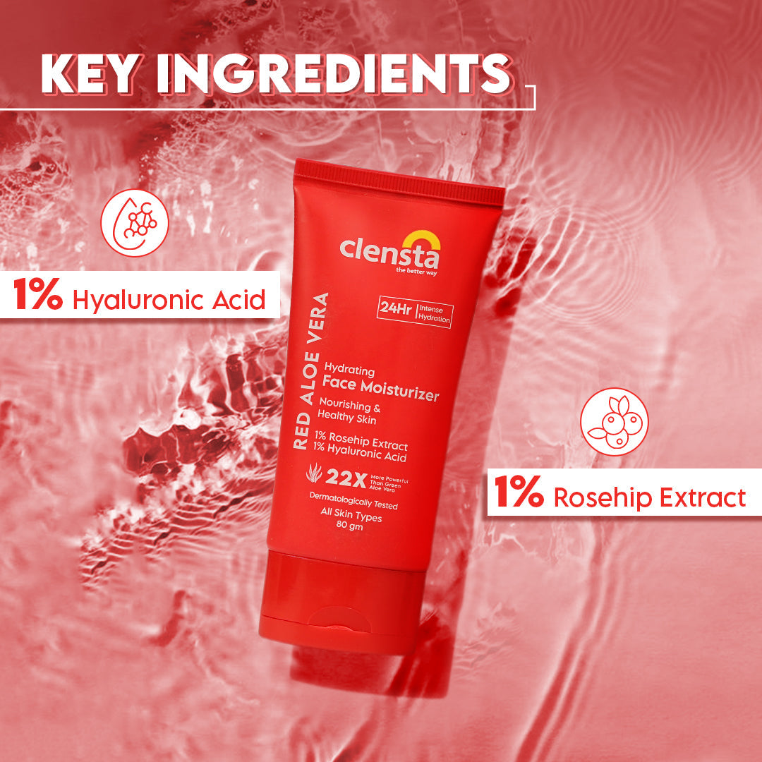 Clensta Red Aloe Vera Hydrating Face Moisturizer (80gm)