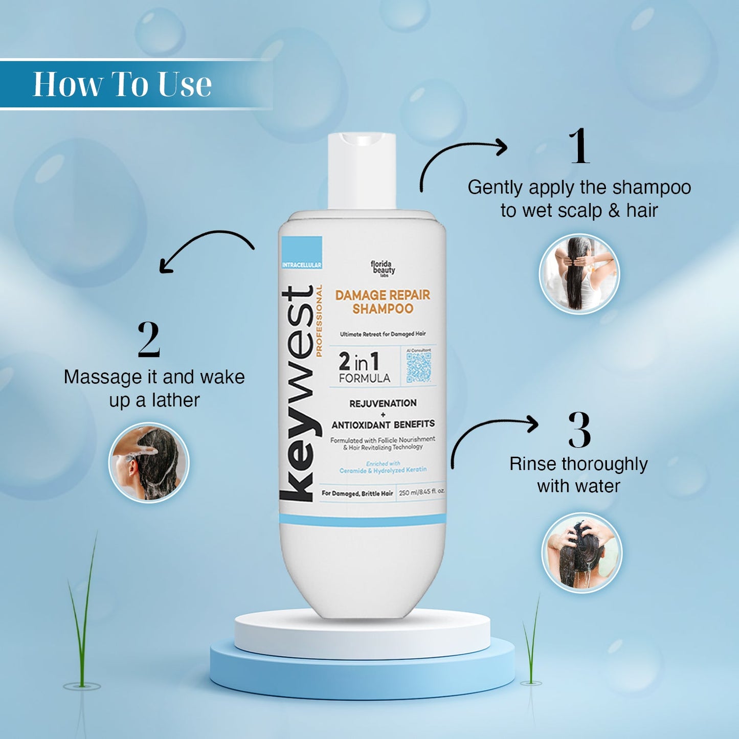 Keywest Professional Damage Repair Shampoo (250ml)
