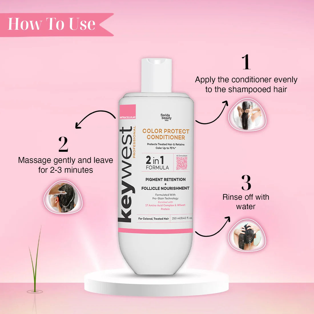 Keywest Professional Color Protect Kit (Shampoo + Conditioner + Hair Mask)