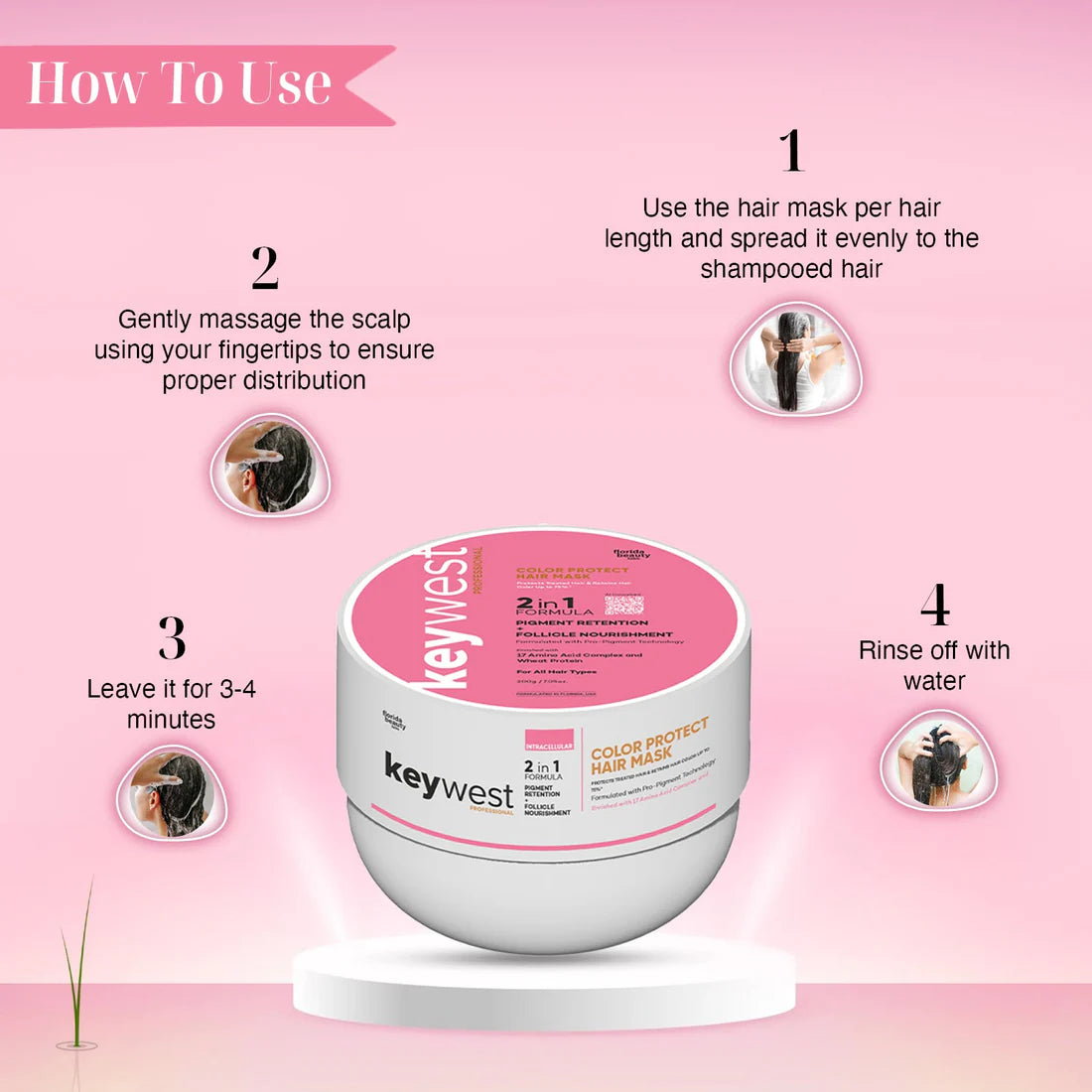Keywest Professional Color Protect Kit (Shampoo + Conditioner + Hair Mask)
