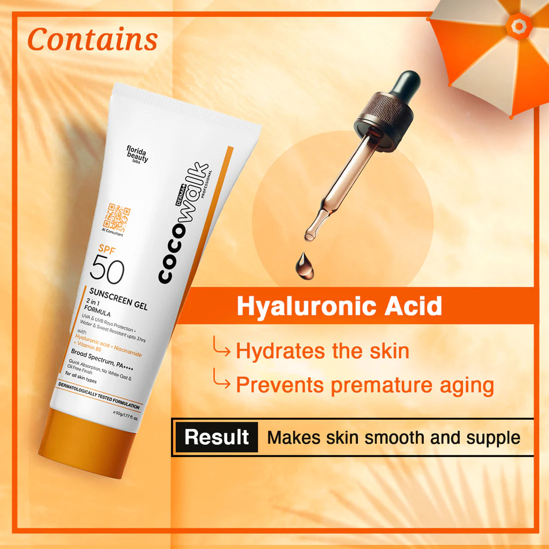 Combo Offer: Cocowalk D-Tan Mask 500g, + Sunscreen Gel SPF 50 PA++++ 50g, and Vitamin C Face Wash Gel 100ml.
