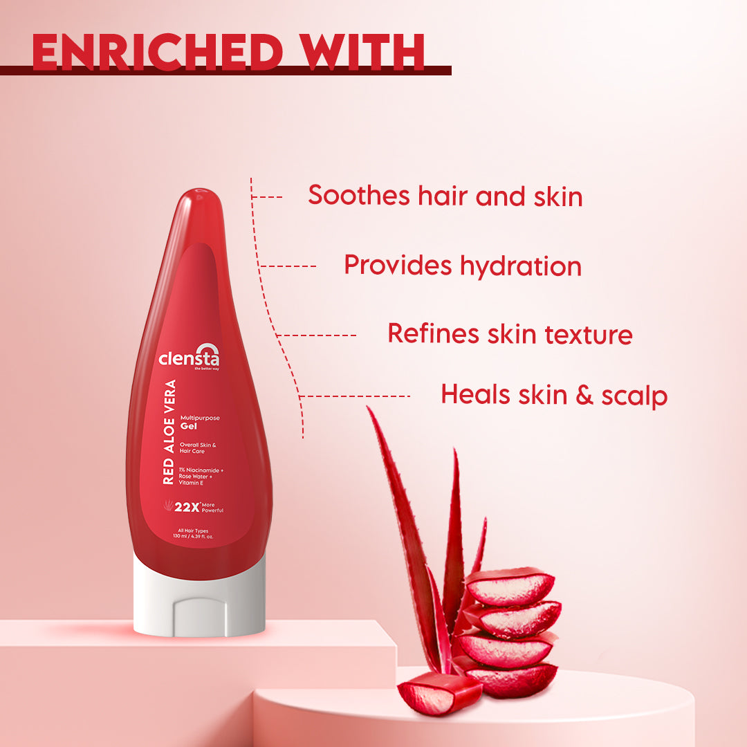 Clensta Red Aloe Vera Multi Purpose Gel (130ml)