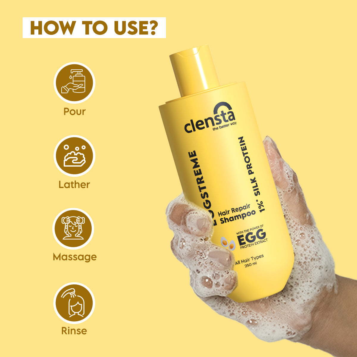 Clensta Eggstreme Repair Hair Shampoo (250ml)