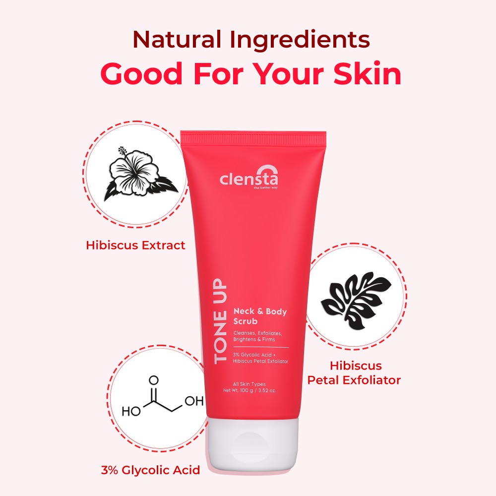Clensta Tone Up Neck And Body Scrub (100gm)
