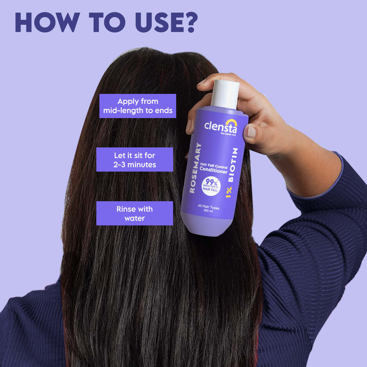 Clensta Rosemary Hair Fall Control Conditioner (250ml)