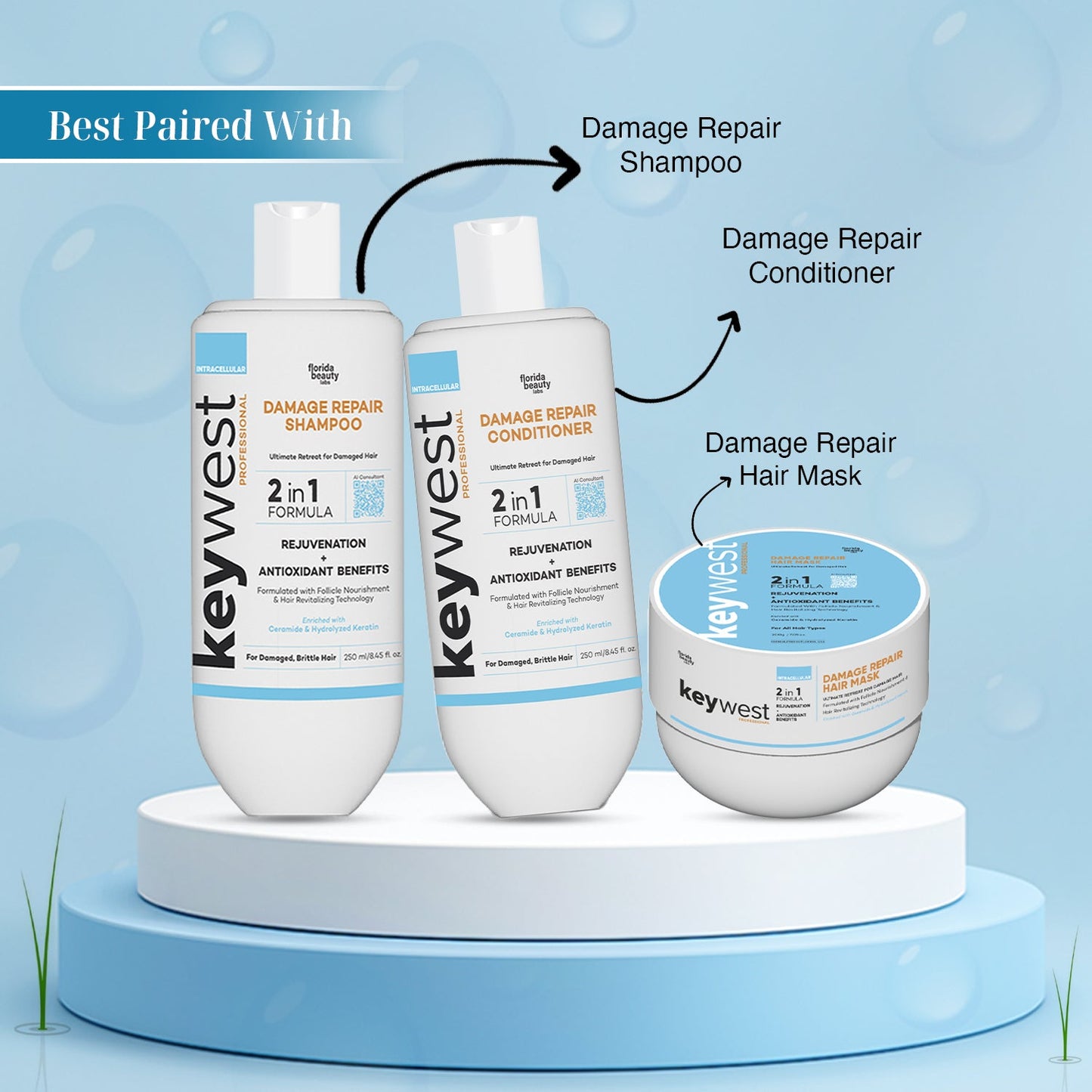 Keywest Professional Damage Repair Shampoo (250ml)
