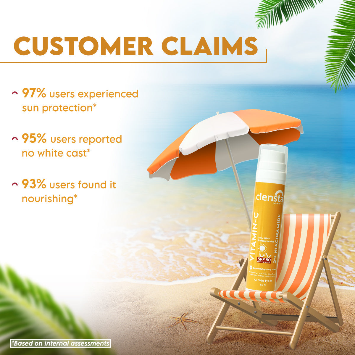Clensta Vitamin C Daily Glow Sunscreen (50gm)