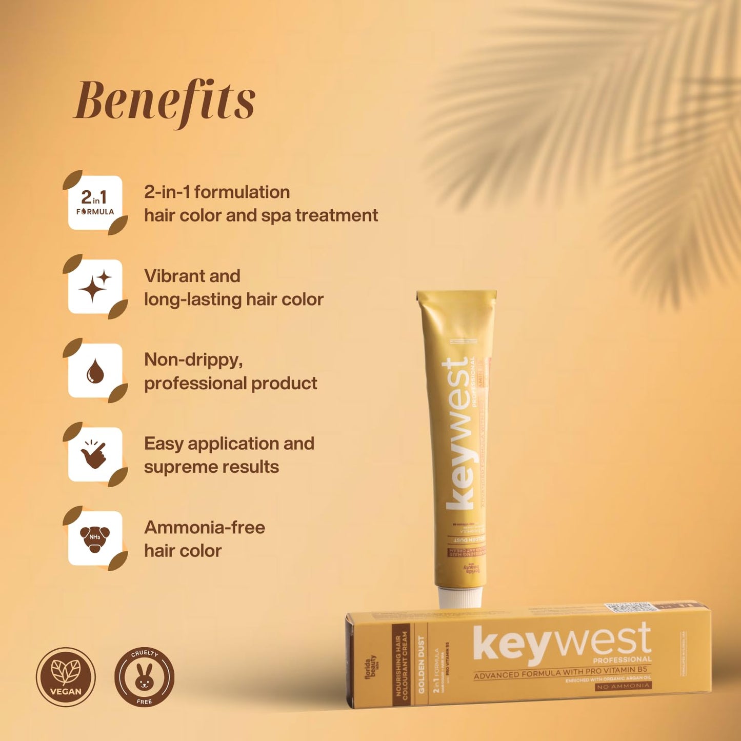 Keywest Professional Golden Dust Hair Color (80gm) Ammonia free