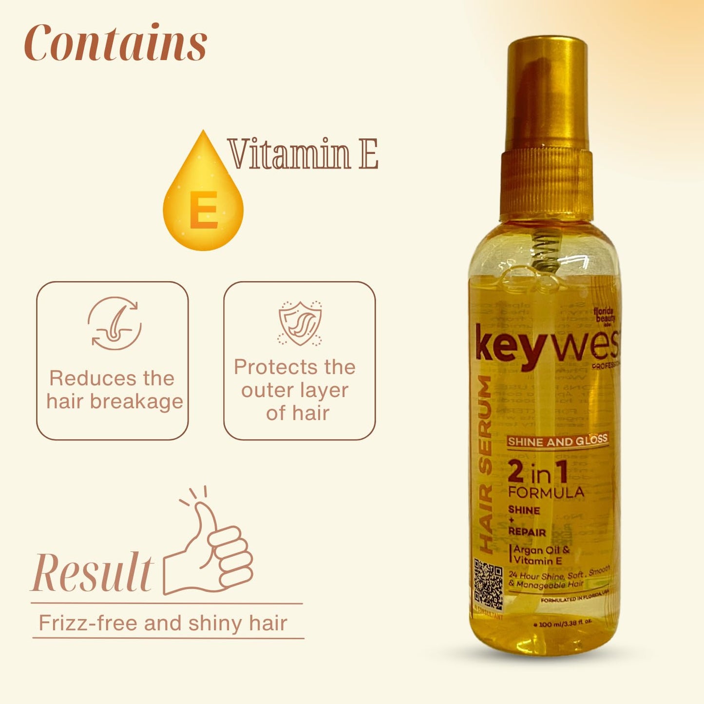 Keywest Professionals Shine and Gloss Hair Serum Shine & Repair 100ml