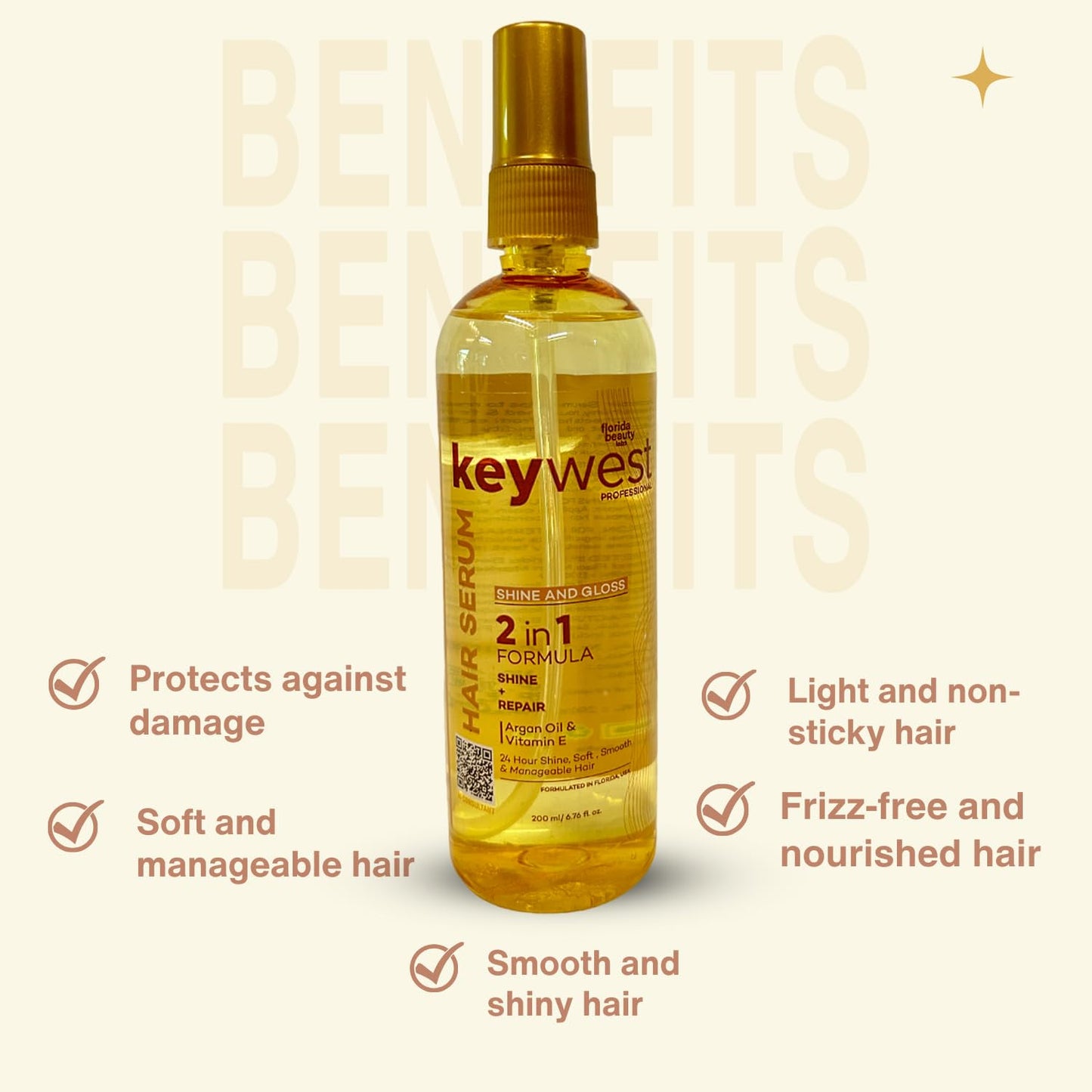Keywest Professionals Shine and Gloss Hair Serum Shine & Repair 200ml