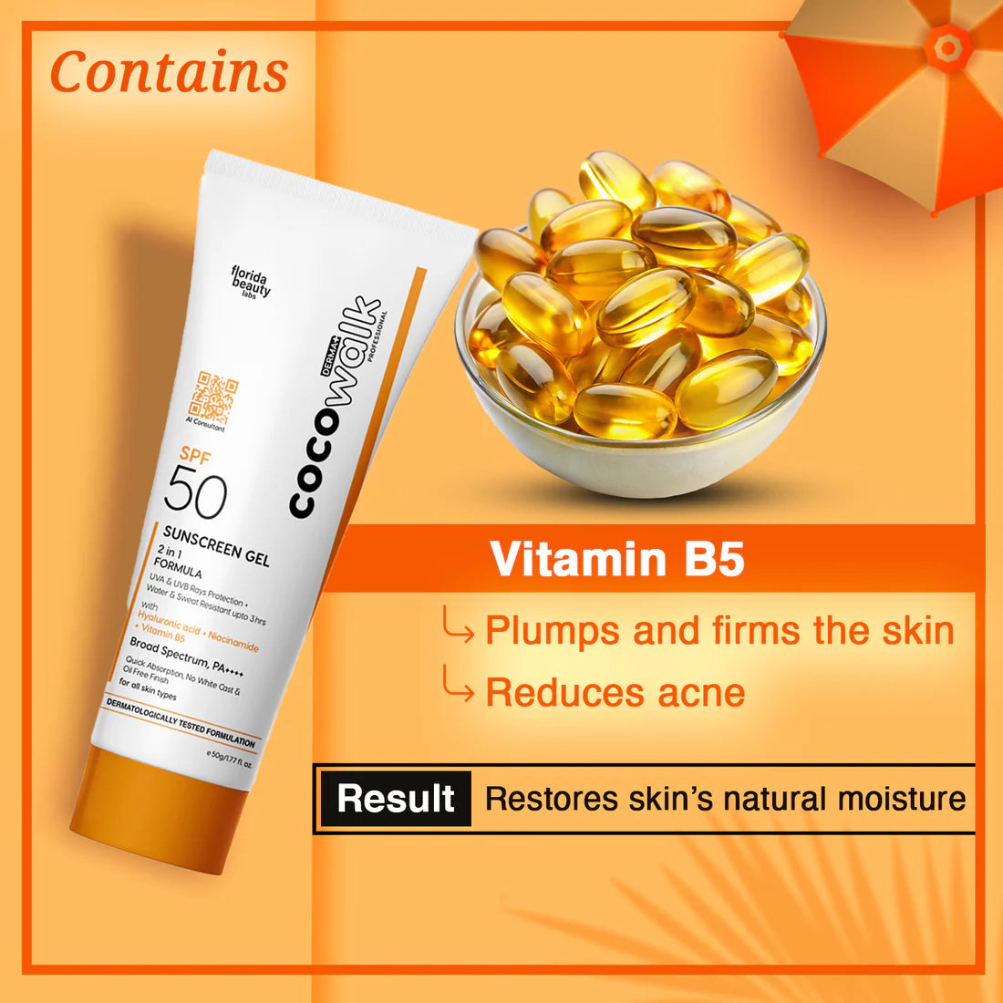 Combo Offer: Cocowalk D-Tan Mask 500g, + Sunscreen Gel SPF 50 PA++++ 50g, and Vitamin C Face Wash Gel 100ml.