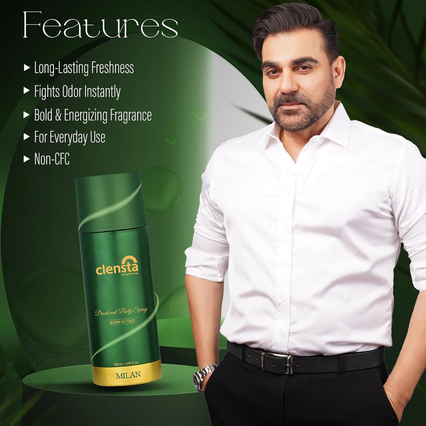 Clensta Deodorant for Men (Pack of 2) - 150ml