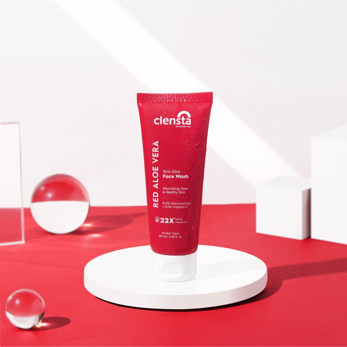 Clensta Red Aloe Vera Skin Glow Face Wash (100gm)