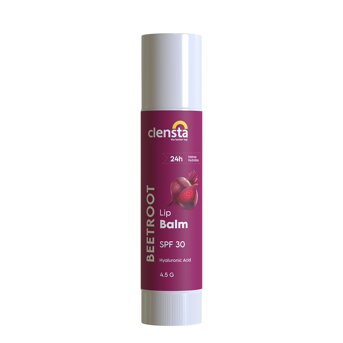 Clensta Beetroot Lip Balm With Hyaluronic Acid Spf 30 With Beetroot & Hyaluronic Acid For Moisture, Hydrates & Lightens Dark Lips For Women & Men 4.5g, Clear
