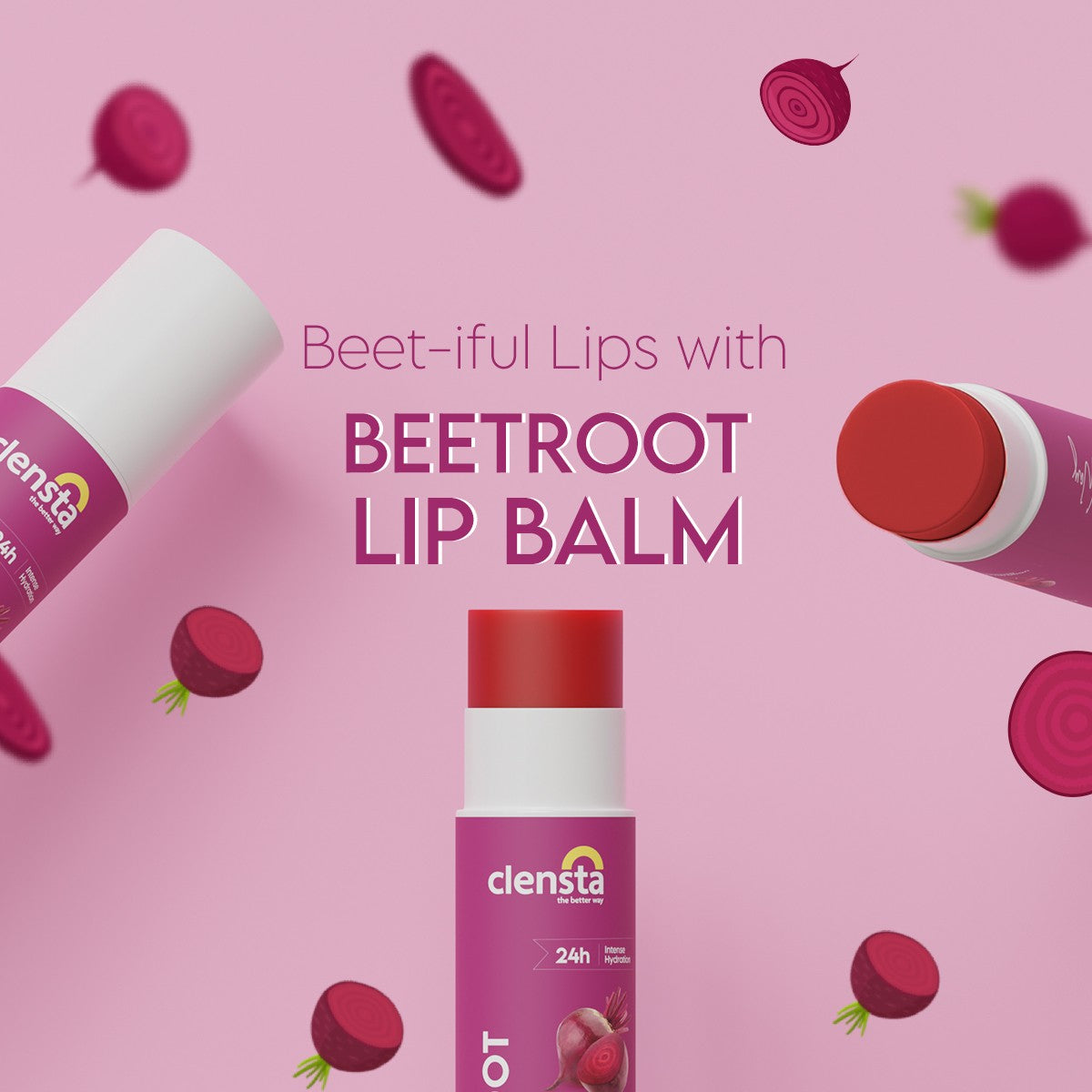 Clensta Beetroot Lip Balm With Hyaluronic Acid Spf 30 With Beetroot & Hyaluronic Acid For Moisture, Hydrates & Lightens Dark Lips For Women & Men 4.5g, Clear