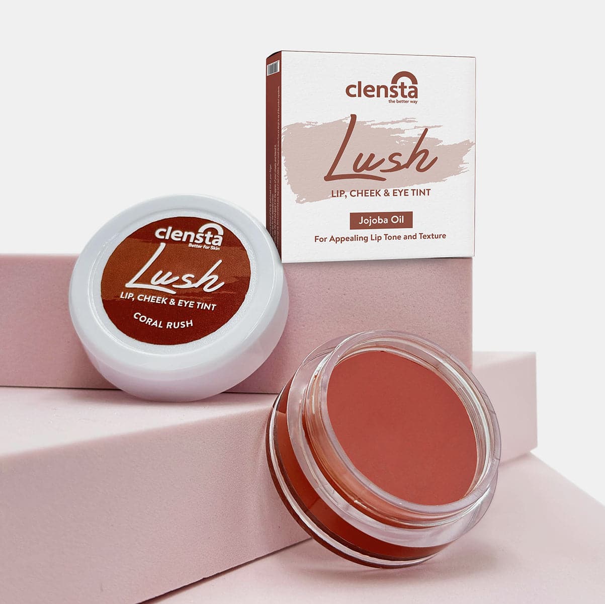 Clensta Lush & Blush Lip, Cheek & Eye Tint - Coral Crush (5gm)