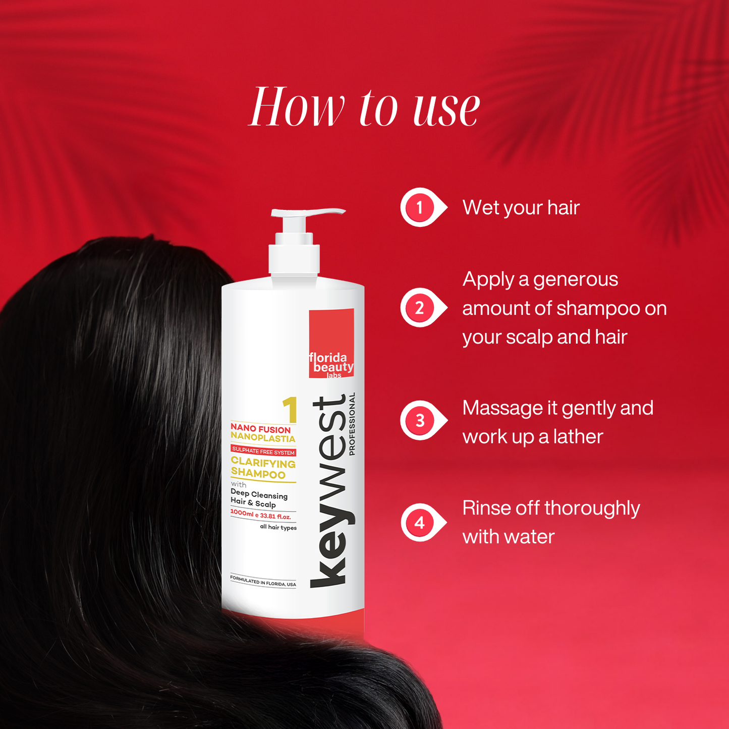 Keywest Professional Nanoplastia Clarifying Shampoo for Deep Cleansing (1000ml)