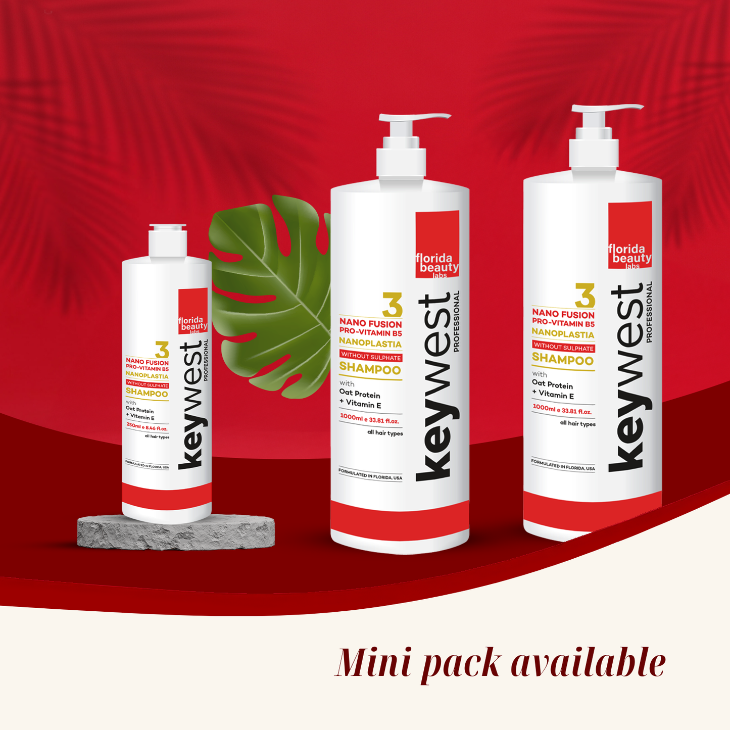 Keywest Professional Nanoplastia Sulfate Free Shampoo - 250ml | Suitable for All Hair Types | Enriched with Oat Protein + Vitamin E