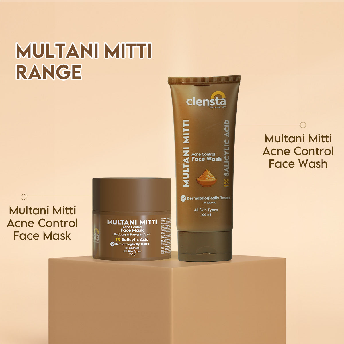 Clensta Multani Mitti Acne Control Face Mask (100gm)