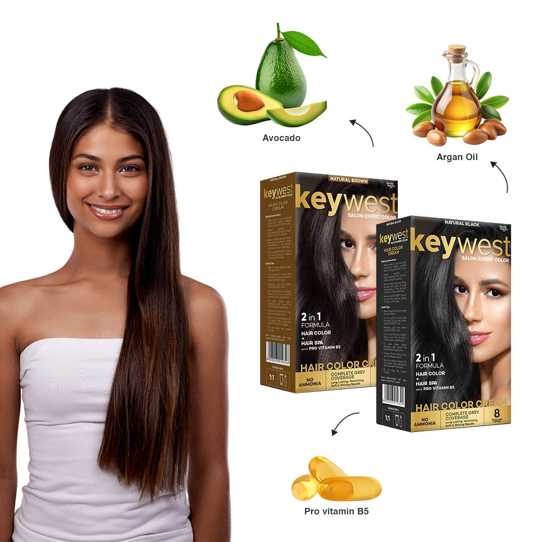 Keywest Salon Expert Shampoo Hair Color Natural Black (Pack of 10)