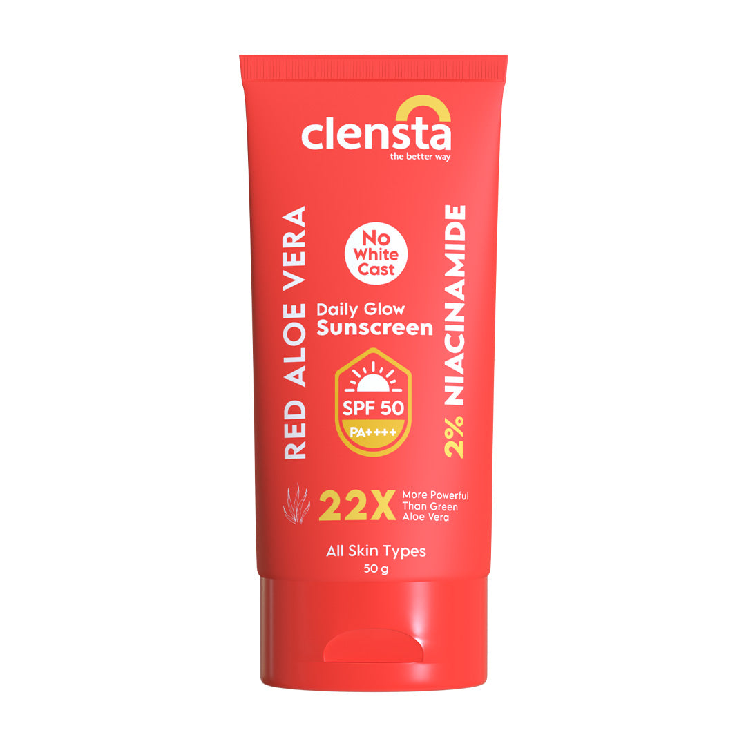 Clensta Red Aloe Vera Daily Glow Sunscreen (50gm)