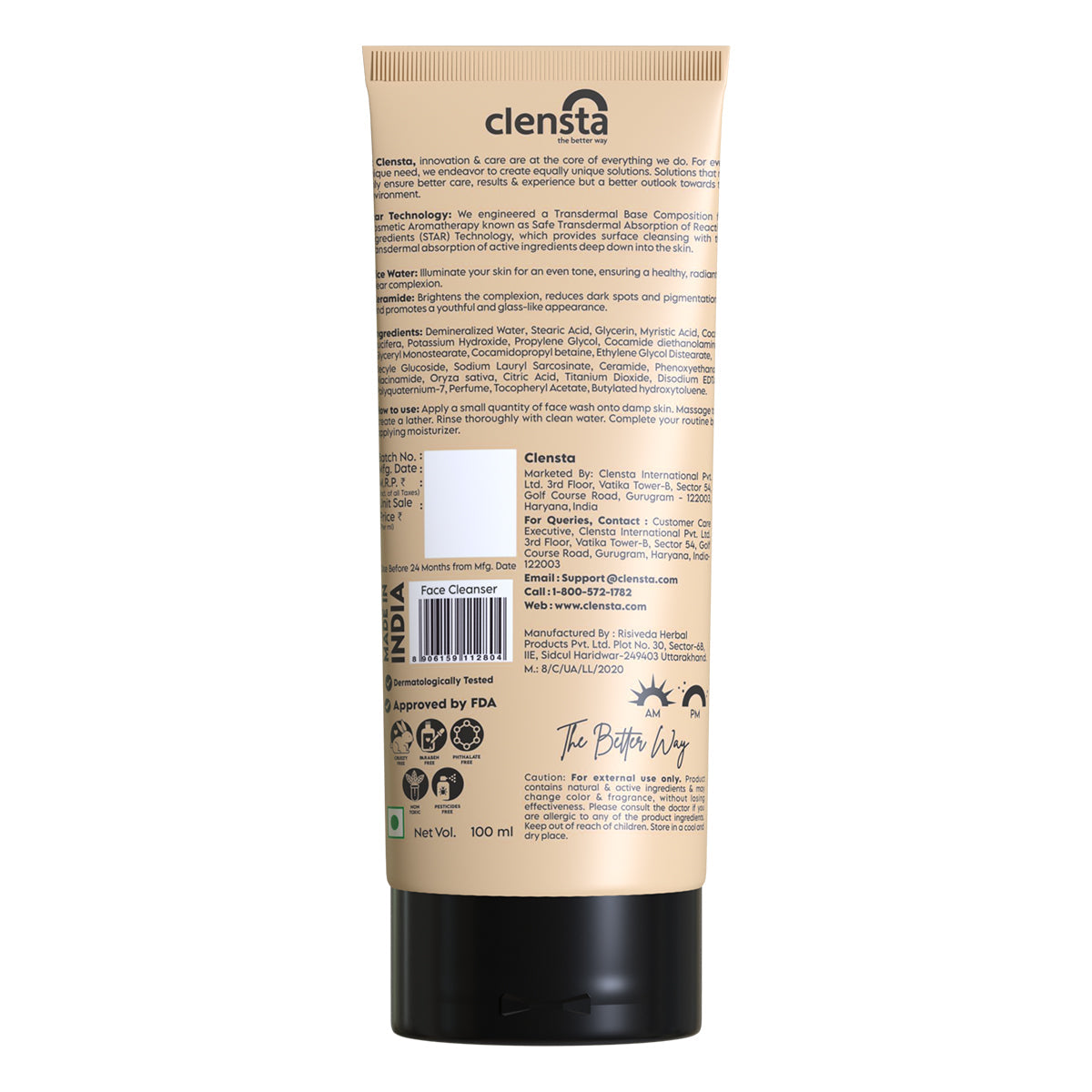 Clensta Rice Water Face Wash (100ml)