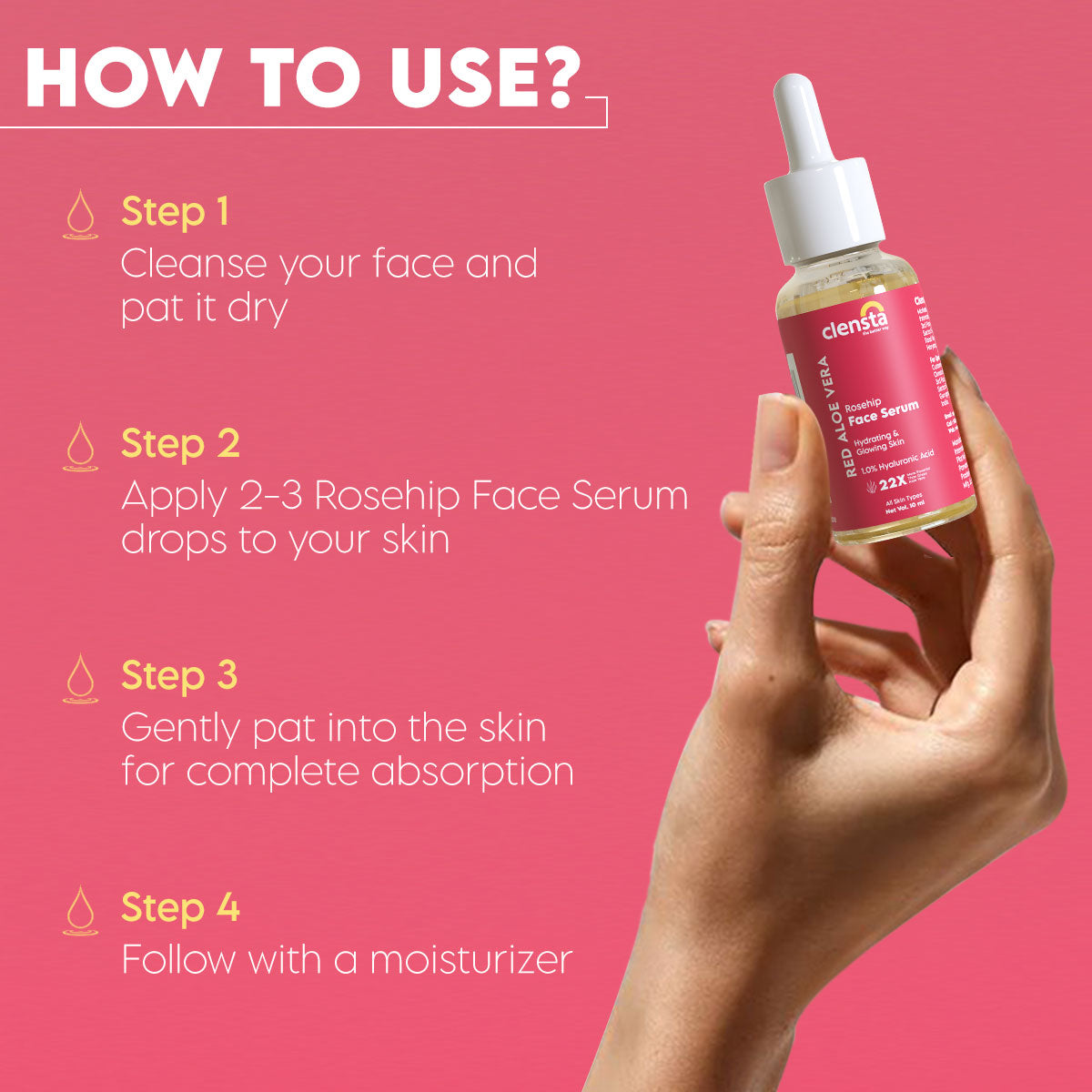 Clensta Red Aloe Vera Rosehip Serum (10 Ml)