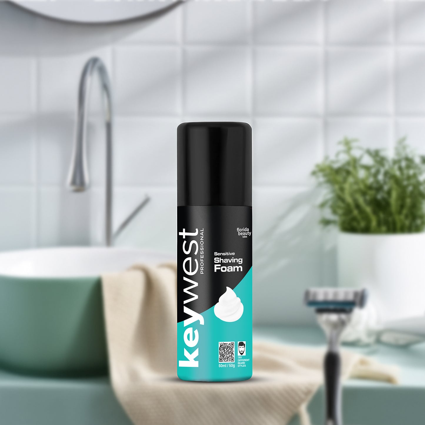 Keywest Sensitive Pre Shaving Foam for Men (50gm)