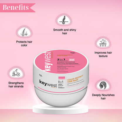 Keywest Professional Color Protect Hair Mask | 2-in-1 Formula | Pigment Retention & Follicle Nourishment | 200gm