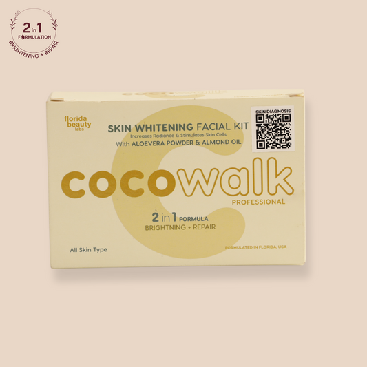 Cocowalk Professional Skin Whitening Facial | 2-in-1 Formulation | Brightening & Repair | Aloe Vera Powder & Almond Oil