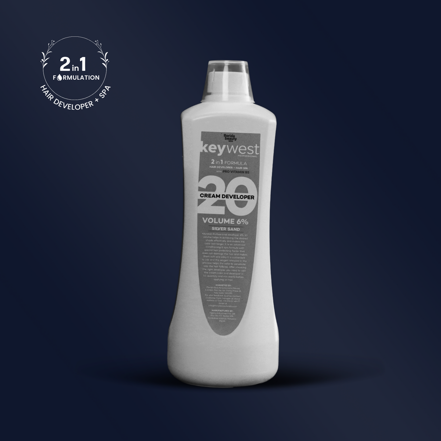 Keywest Professional Silver Sand Developer with Pro Vitamin B5 | 2-in-1 Hair Color with Spa | 1000ml