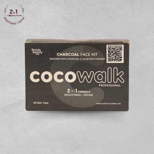 Cocowalk Professional Charcoal Facial Kit | 2-in-1 Formulation | Brightening & Repair | Charcoal & Aloe Vera Powder