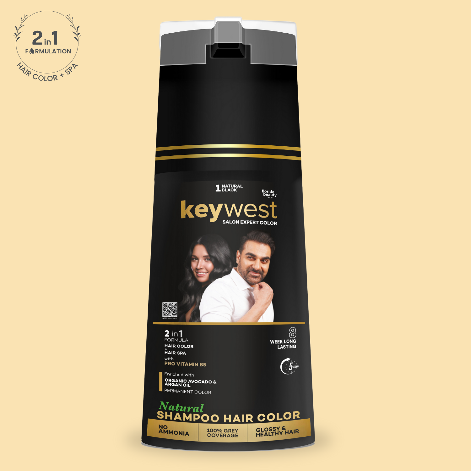 Keywest shampoo hair color bottle by Florida beauty labs